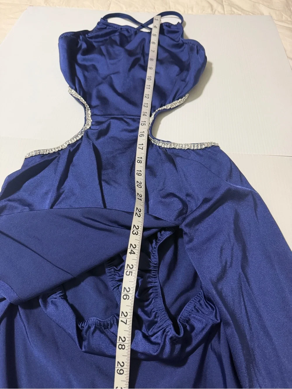 Kelle dance costume blue maxi contemporary lyrical dress MA-Medium adult
